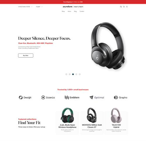 SoundCore - Figma design for Shopify sites