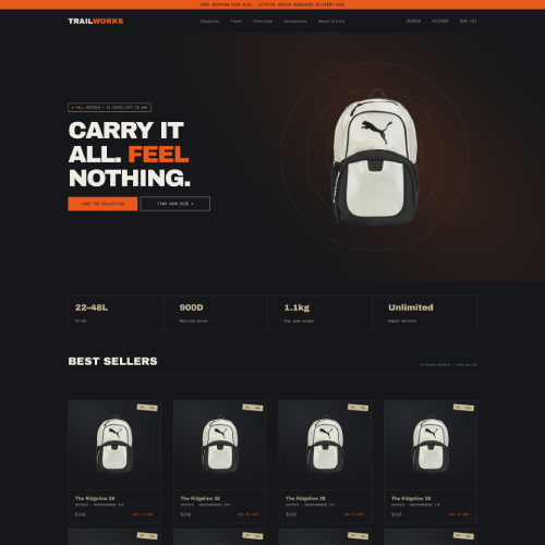 TrailWorks - Figma design for Shopify sites